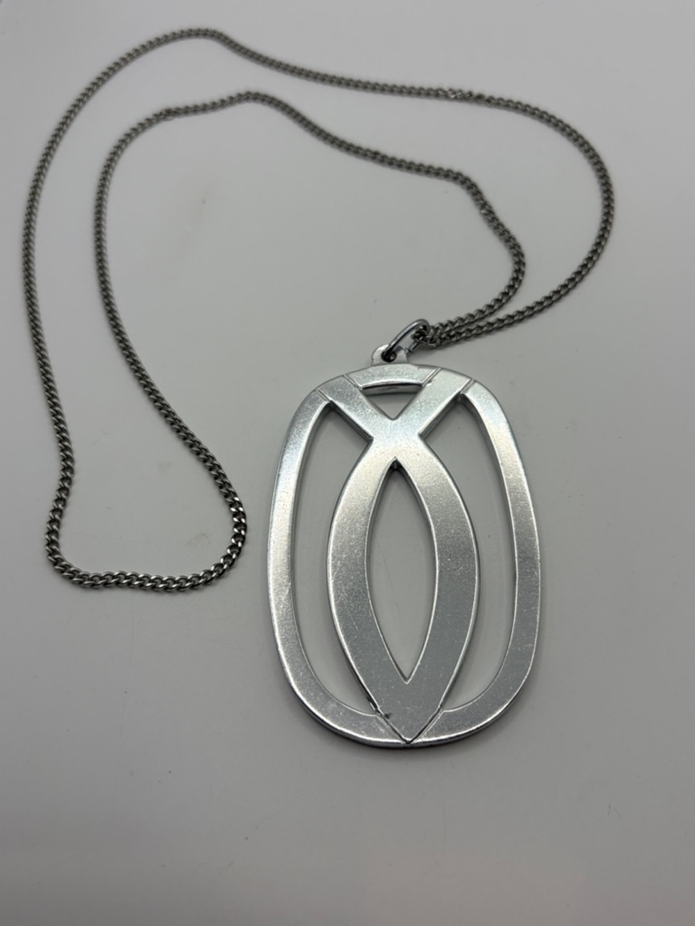 SILVER Modern Pisces Fish Horoscope Astrology boho Pendant Necklace
